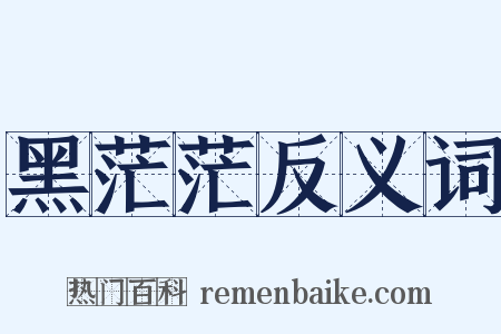 黑茫茫反义词是什么意思的图片